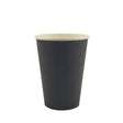 12oz / 86mm Black Single Wall Aqueous Coated Cup - Hot Paper Cups