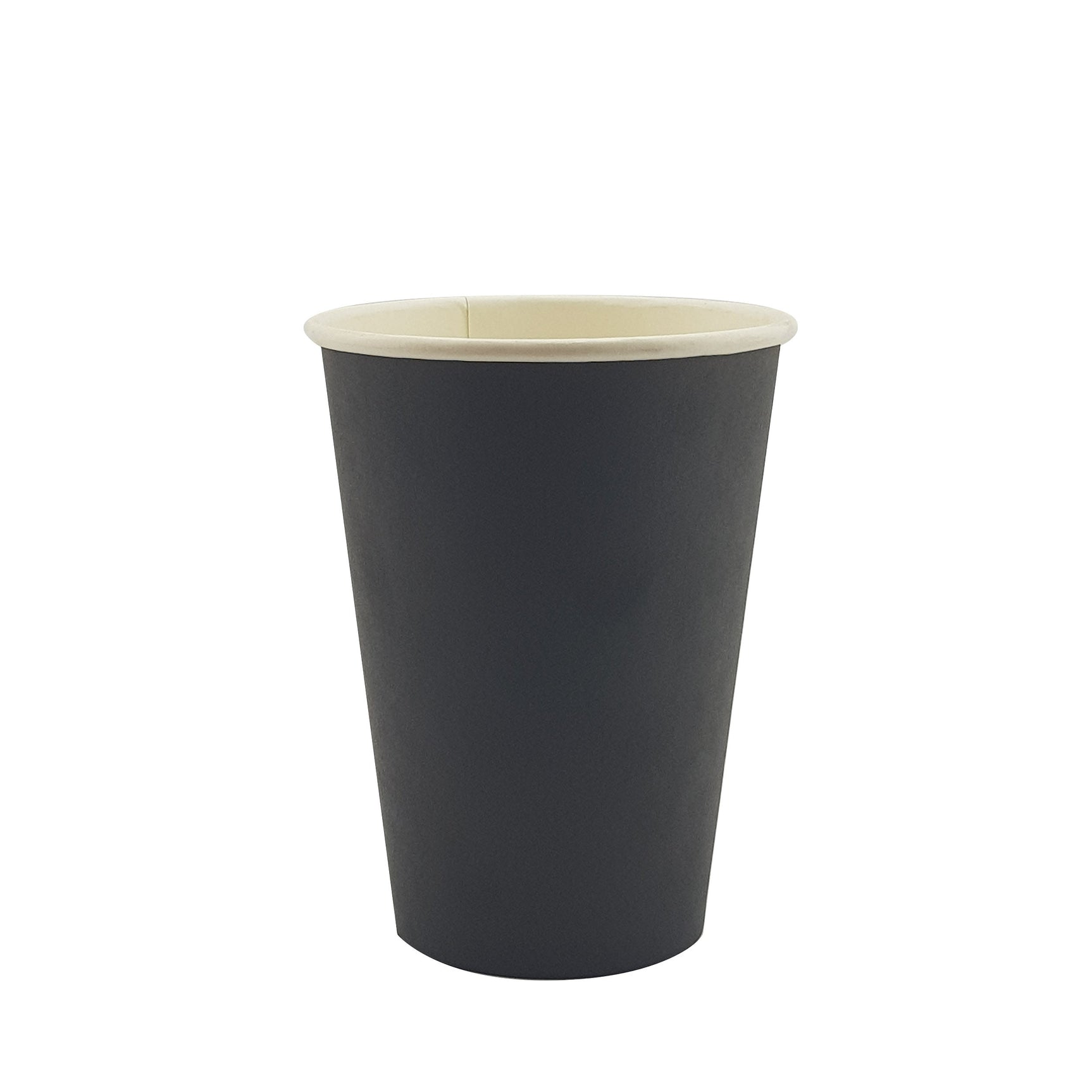 12oz / 86mm Black Single Wall Aqueous Coated Cup - Hot Paper Cups