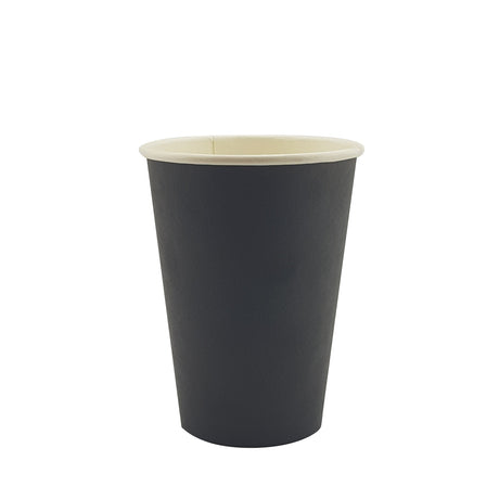 12oz / 86mm Black Single Wall Aqueous Coated Cup - Hot Paper Cups