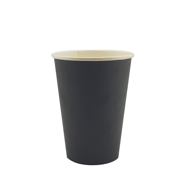 12oz / 86mm Black Single Wall Aqueous Coated Cup - Hot Paper Cups