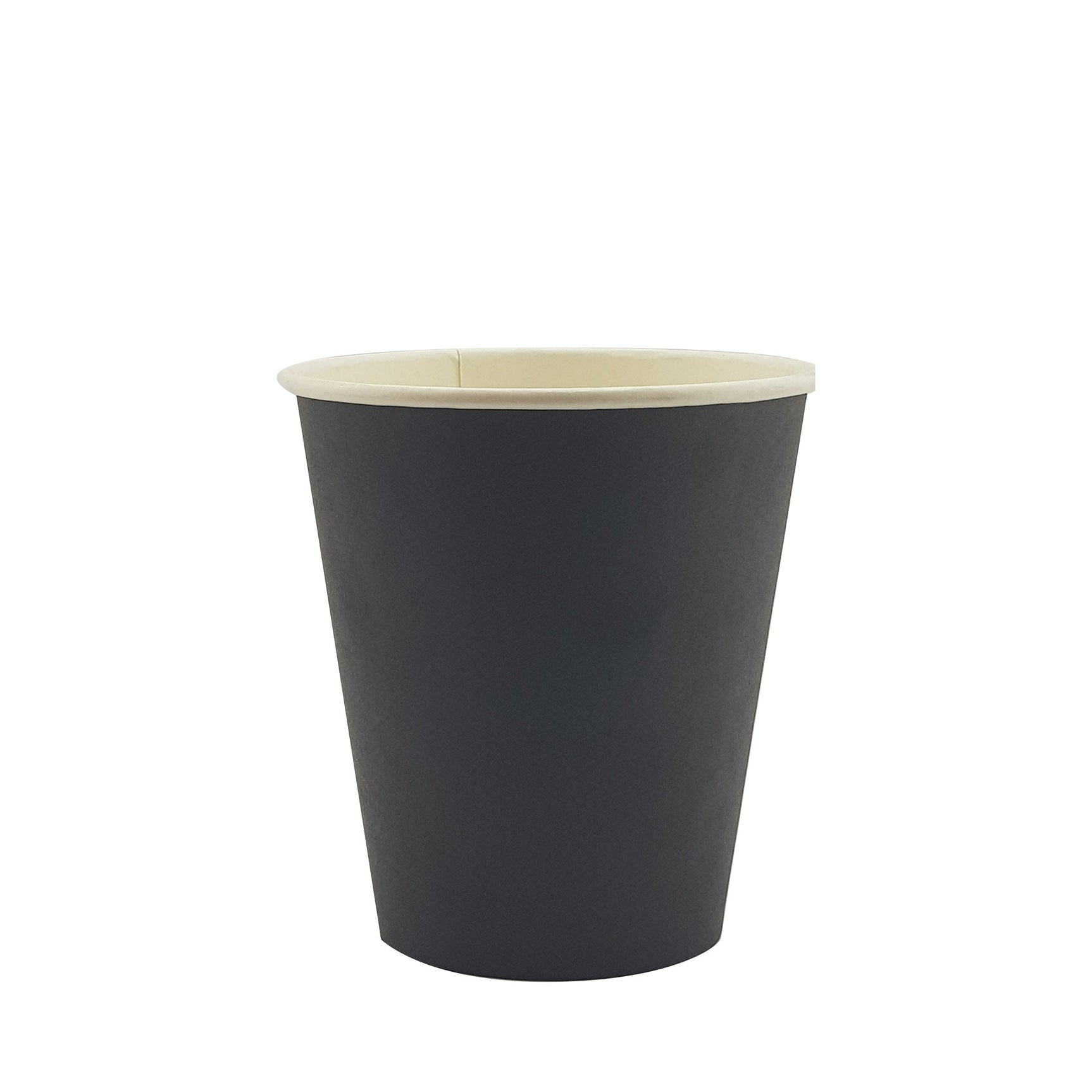 12oz / 90mm Black Single Wall Aqueous Coated Cup - Hot Paper Cups