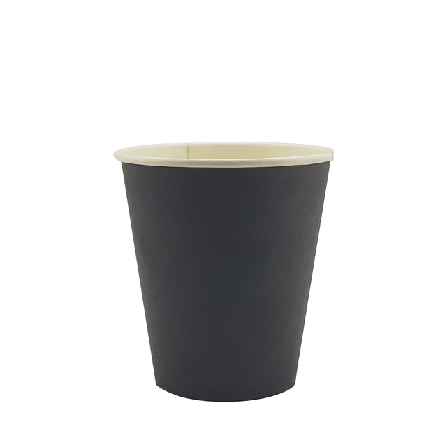 12oz / 90mm Black Single Wall Aqueous Coated Cup - Hot Paper Cups