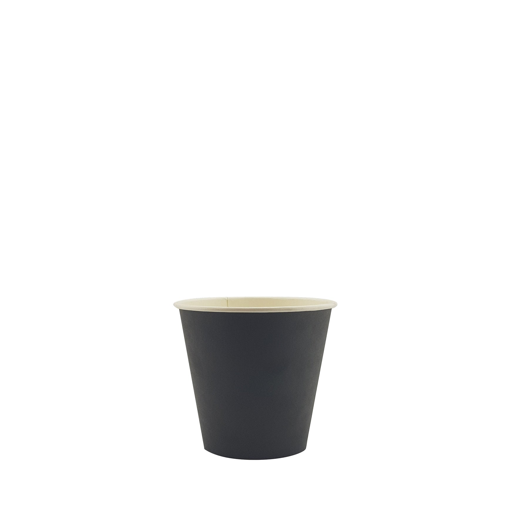 4oz / 62mm Black Single Wall Aqueous Coated Cup - Hot Paper Cups