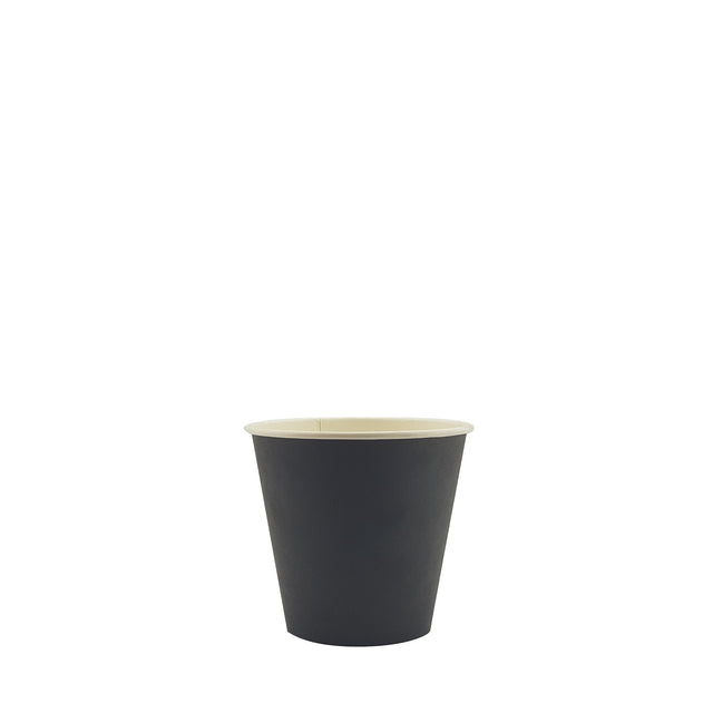 4oz / 62mm Black Single Wall Aqueous Coated Cup - Hot Paper Cups