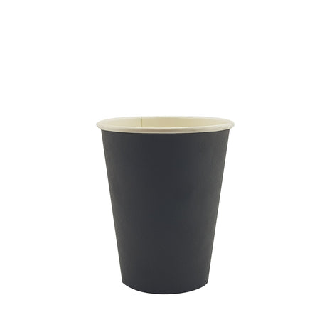 8oz / 86mm Black Single Wall Aqueous Coated Cup - Hot Paper Cups