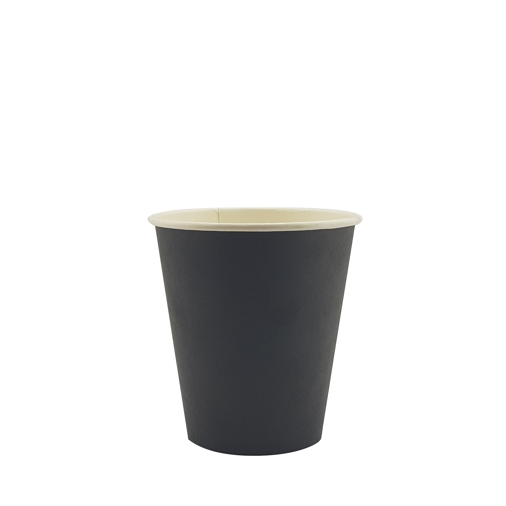 8oz / 90mm Black Single Wall Aqueous Coated Cup