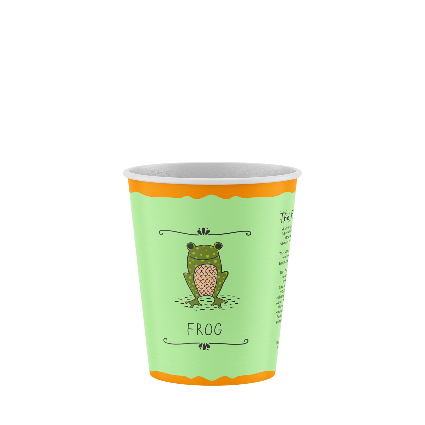 8oz / 86mm Designer Collection Frog Single Wall Aqueous Coated Cup