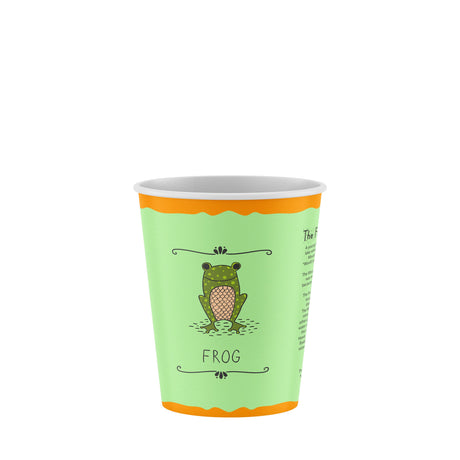 8oz / 86mm Designer Collection Frog Single Wall Aqueous Coated Cup - Hot Paper Cups