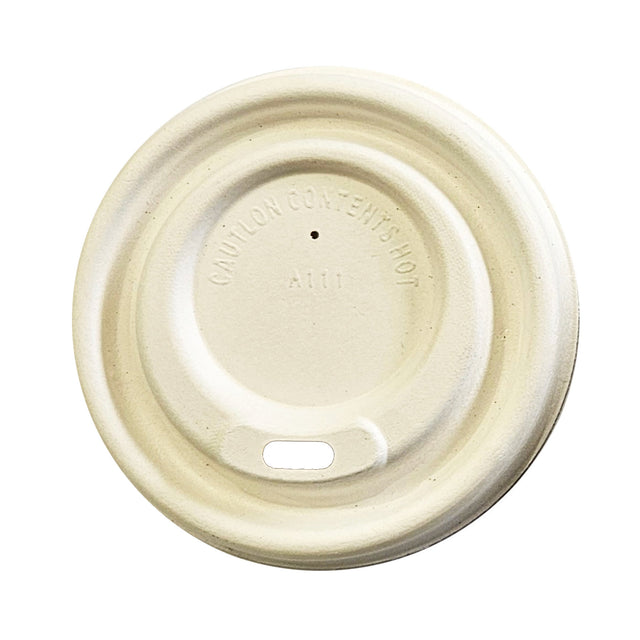 80mm White Cup Fibre Aqueous Coated Lid - Hot Cup Lid