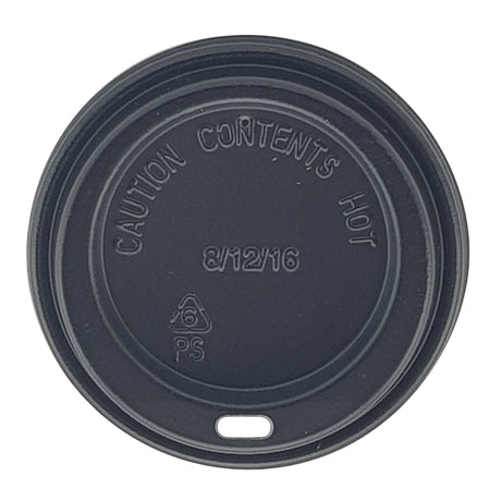 90mm Black Traveller Lid - Hot Cup Lid
