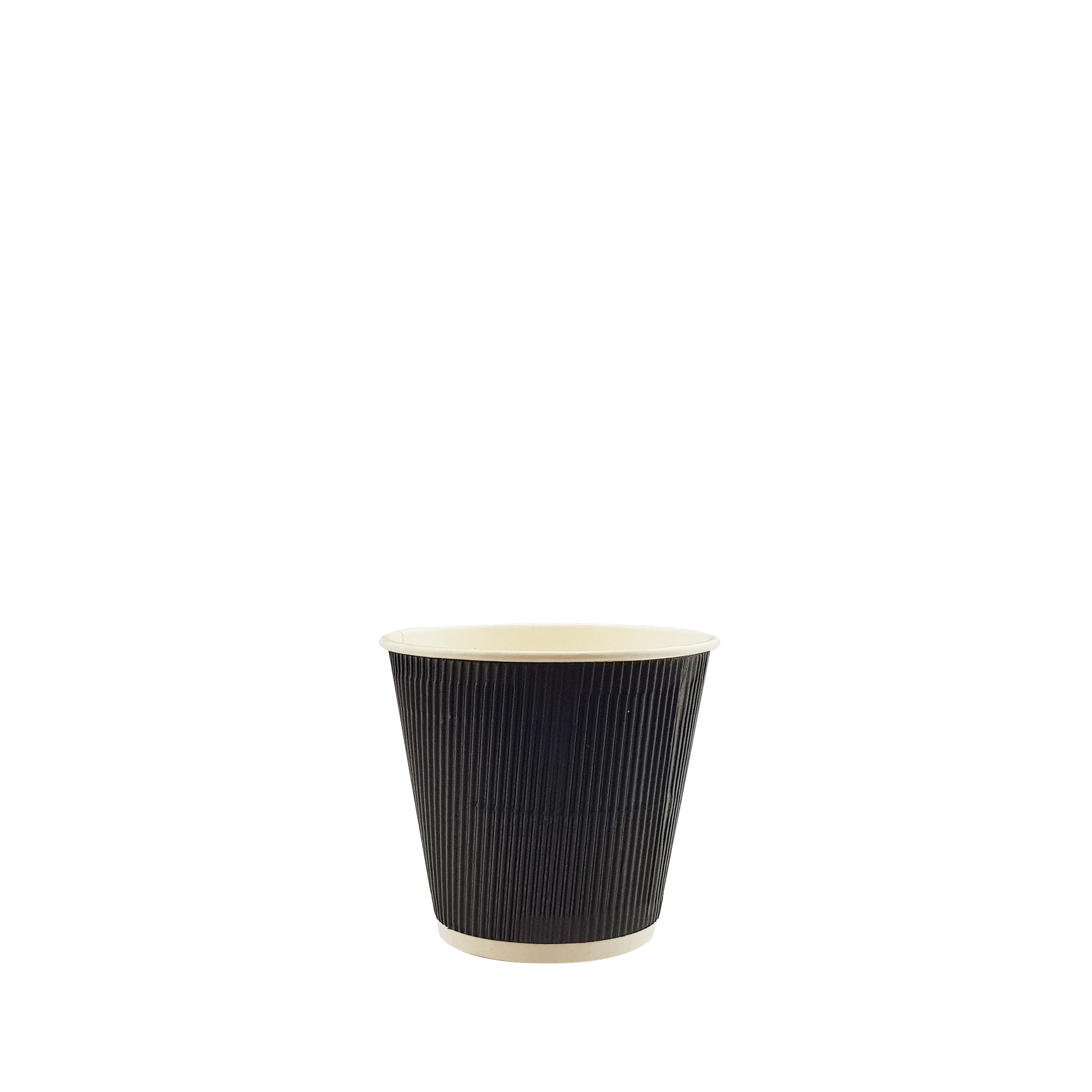 4oz / 62mm Fine Ripple Black Triple Wall Aqueous Coated Cup
