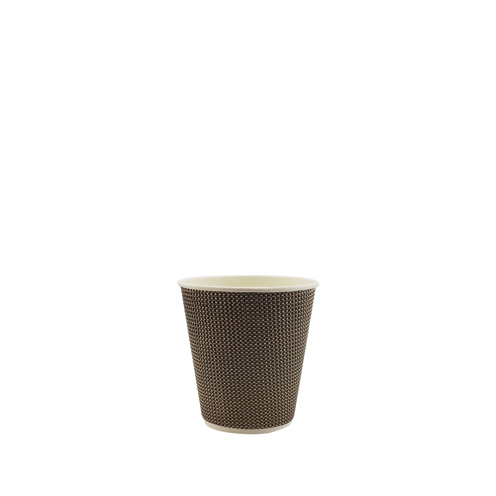 4oz / 62mm Fine Ripple Brown Triple Wall Aqueous Coated Cup - Hot Paper Cups
