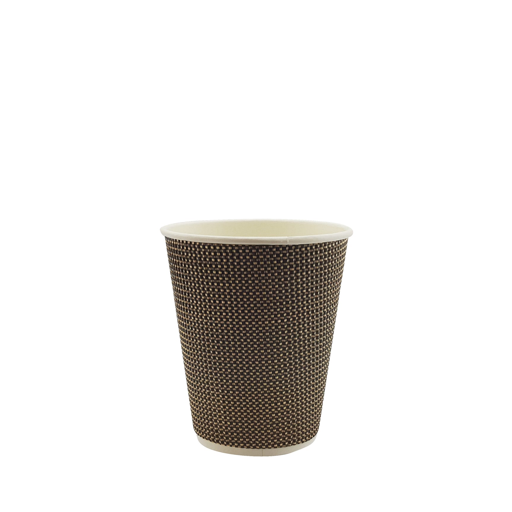 8oz / 80mm Fine Ripple Brown Triple Wall Aqueous Coated Cup